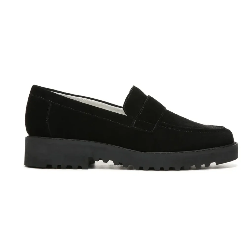 NWOT Franco Sarto Carol 3 Genuine Suede Loafers in Black Sz. 9.5 - Picture 3 of 13